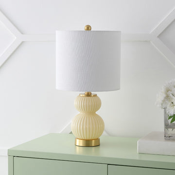 Daphne 20" Ribbed Metal/Glass LED Table Lamp